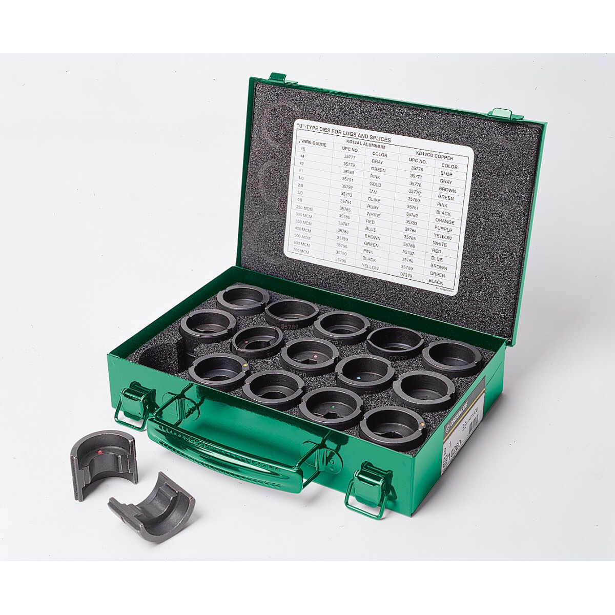 KD12CU U Style Crimping Die Kit, 16 Pieces, Copper