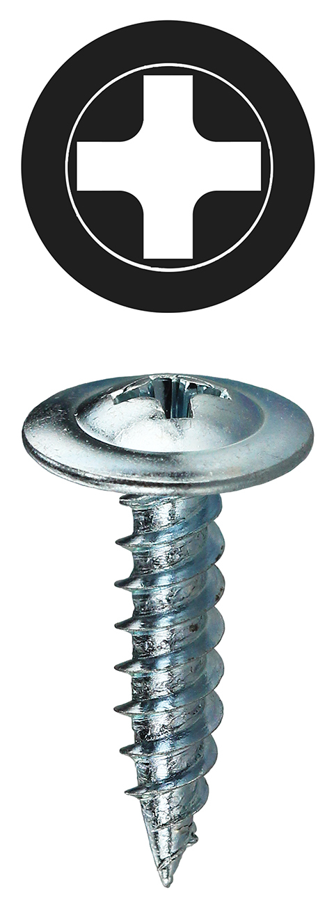 KW834 K-Lath Metal Piercing Screw, #8, 3/4 in OAL, Wafer Head, Phillips Drive, Steel, Zinc Plated