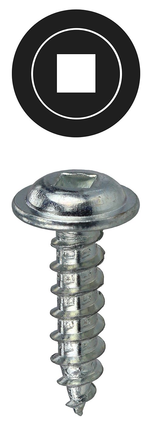 KWDD8112 K-Lath Screw, #8, 1-1/2 in OAL, Wafer Head, Square Drive, Steel, Zinc Plated