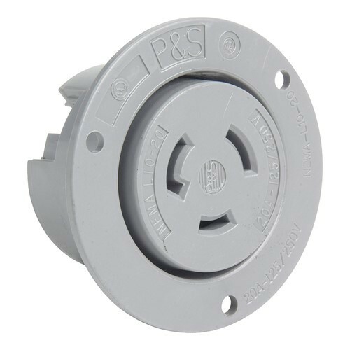 L1020FO 20 Amp NEMA L1020 Outlet, Gray