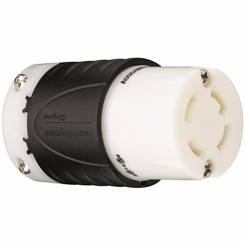 L1430C 30A NEMA L1430 Connector - Black Back, White Front Body