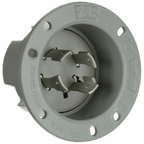 L1430FI 30A NEMA L1430 Flanged Inlet, Gray