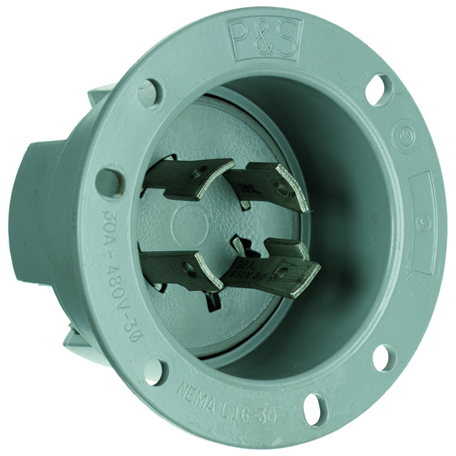 L1630FI 30A NEMA L1630 Flanged Inlet, Gray
