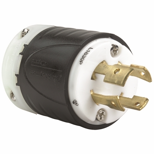 L1830P 30A NEMA L1830 Plug - Black Back, White Front Body