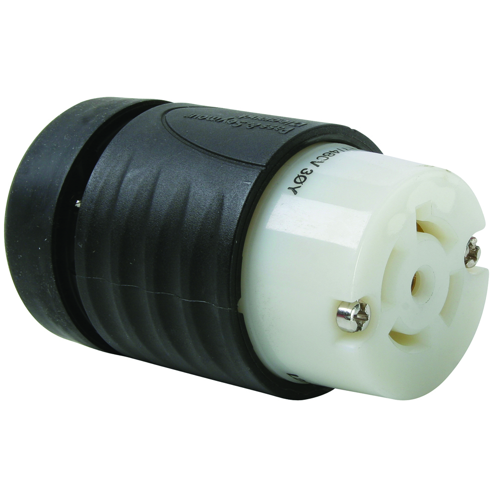 L2220C 20 Amp NEMA Connector L2220 - Black Back, White Front Body