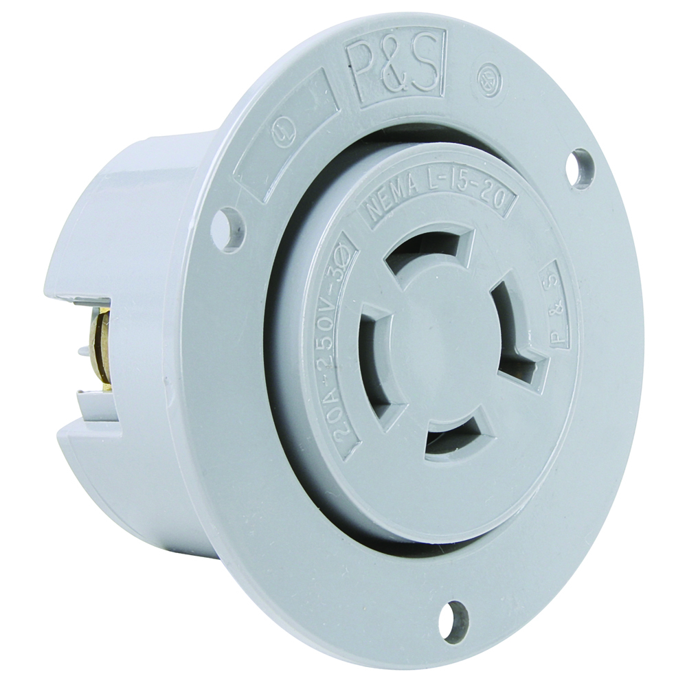 L520FO 20 Amp NEMA L520 Outlet, Gray