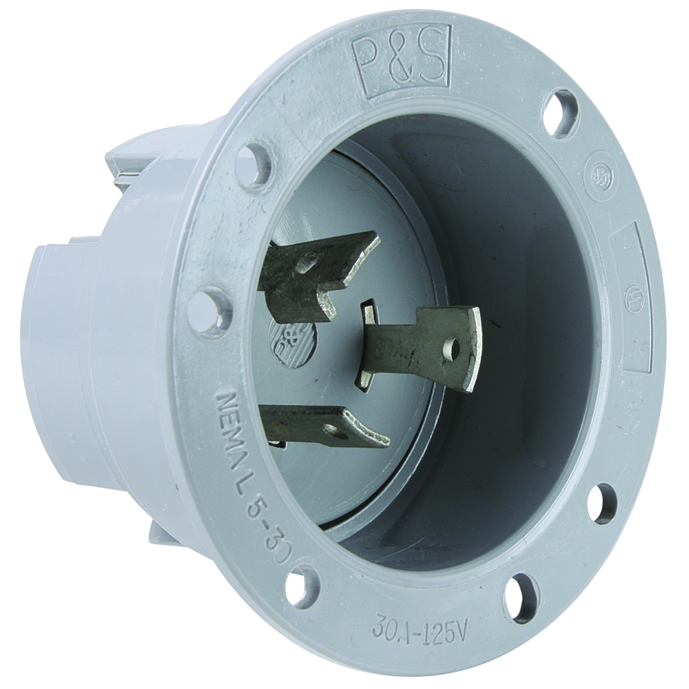 L530FI 30A NEMA L530 Flanged Inlet, Gray