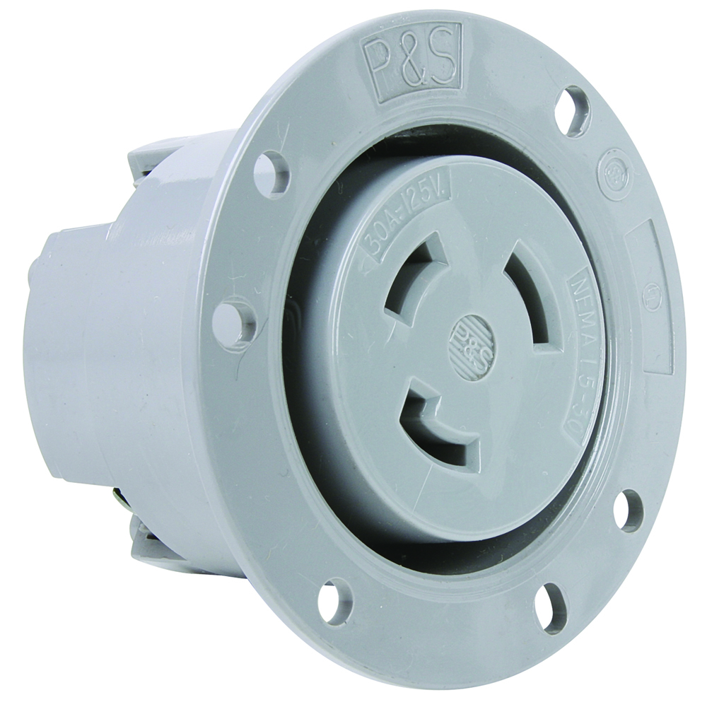 L530FO 30A NEMA L530 Flanged Outlet, Gray