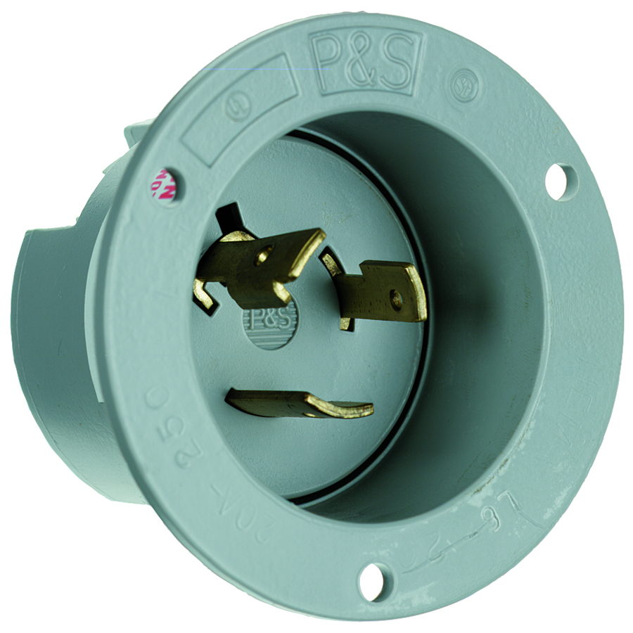 L620FI 20 Amp NEMA L620 Inlet, Gray