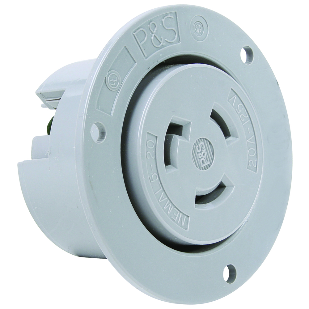 L620FO 20 Amp NEMA L620 Outlet, Gray