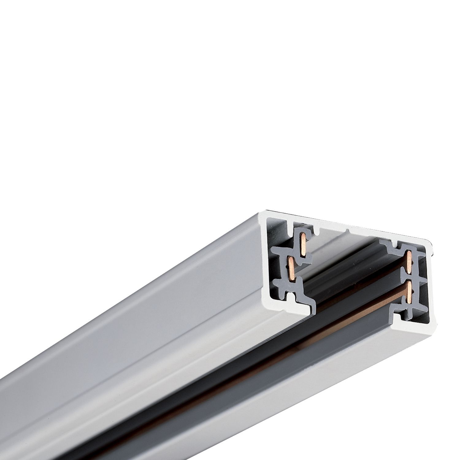 L643P Halo Power-Trac 2-Circuit Miniature Track System, 138-5/8 in L x 1-3/8 in W x 11/16 in D, Aluminum