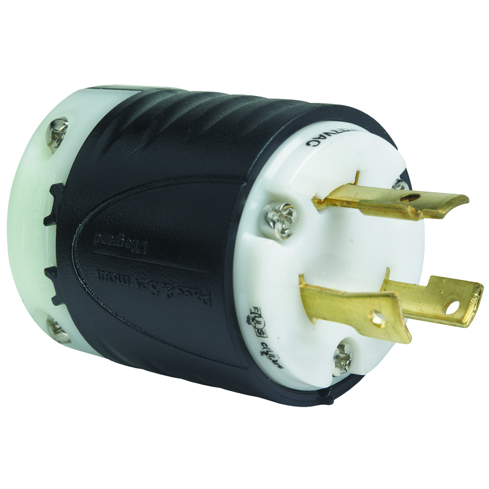 L730P 30A NEMA L730 Plug - Black Back, White Front Body