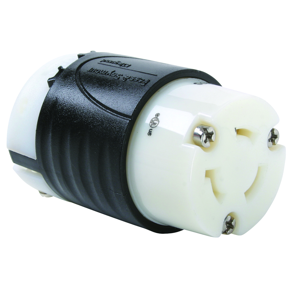 L820C 20 Amp NEMA Connector L820 - Black Back, White Front Body