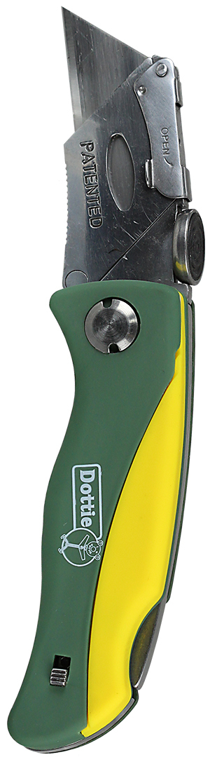 LBK Folding Lockback Utility Knife With Nylon Pouch and Replacement Blade, Razor Blade, 6 Blades Included, 6-1/2 in OAL