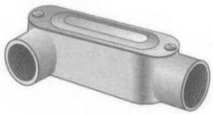 LR125ACG Type LR Conduit Body With Aluminum Cover, Neoprene Gasket, 1-1/4 in Hub, 34 cu-in Capacity, Die Cast Copper Free Aluminum, Enamel
