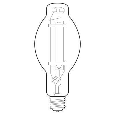 MVR1000U/BT37/PA High Intensity DischarGE Lamps Metal Halide Lamp, 1000 W, E39 HID Lamp, BT37 Shape, 115000 Lumens