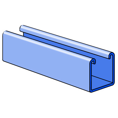 P1000-10PG Deep Solid Strut Channel, 10 ft x 1-5/8 inch x 1-5/8 inch, Pre-galvanized Steel, 12 Gauge