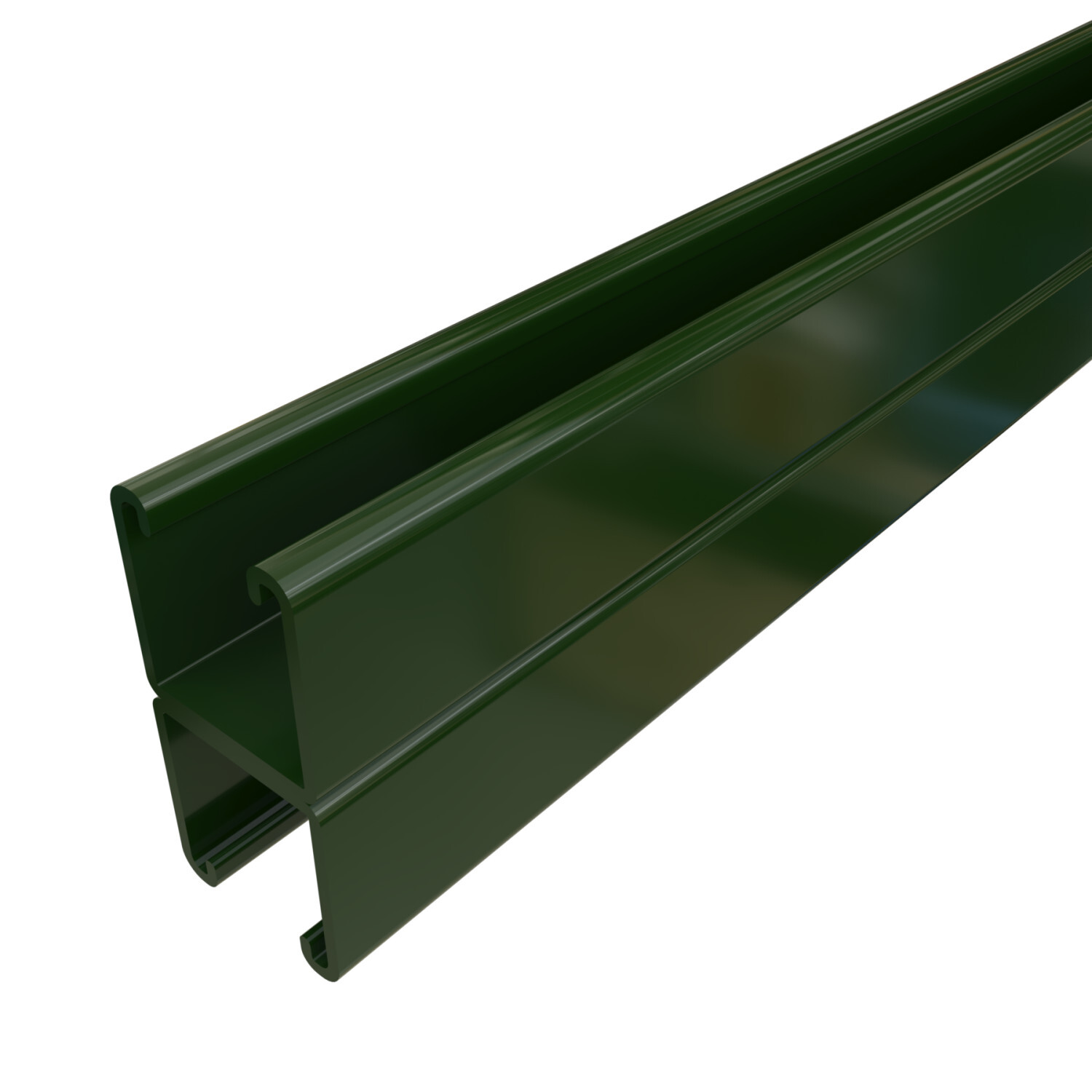 P1001-10GR P1001 Back-To-Back Solid Strut Channel, 10 ft L 1-5/8 in W 3-1/4 in D 12 ga THK, Low Carbon Steel, Perma-Green III, Domestic