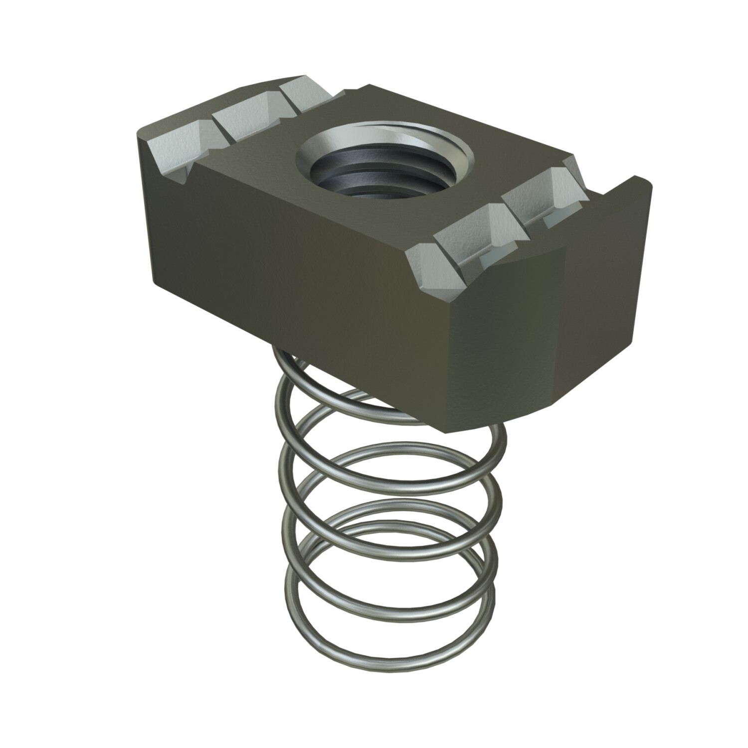 P1008-EG Channel Spring Nut, For Use With P1000, P1100, P2000, P3000 Series 1-5/8 in Channel, 3/8-16 Thread, Steel