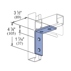 P1325-HG 90 deg Angle Fitting, 4 Holes, 1-5/8 in W x 1/4 in THK, HRPO Steel