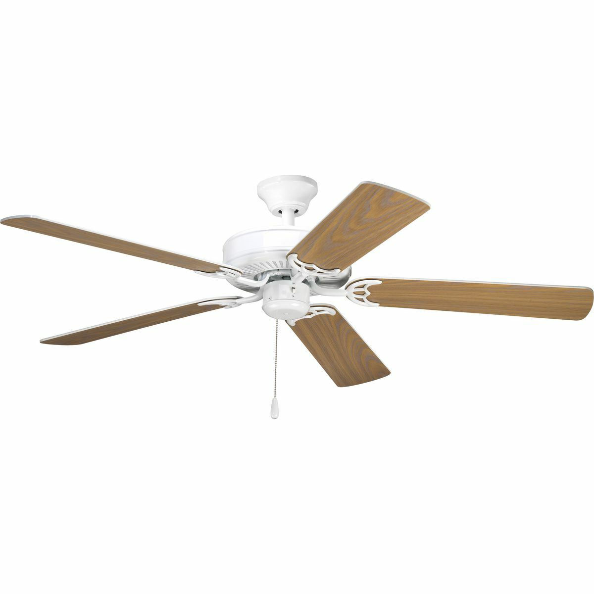 P2501-30 Pre-Wired Transitional Ceiling Fan With (5) Reversible White/Washed Oak Blades, 12 deg Blade Pitch, Steel Housing, Fiberboard/MDF Blade, 4406 cfm Flow Rate