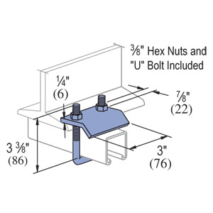 P2785-EG Beam Clamp, 3 in W x 1/4 in THK Flange, 1000 lb Load, 33 Stainless Steel