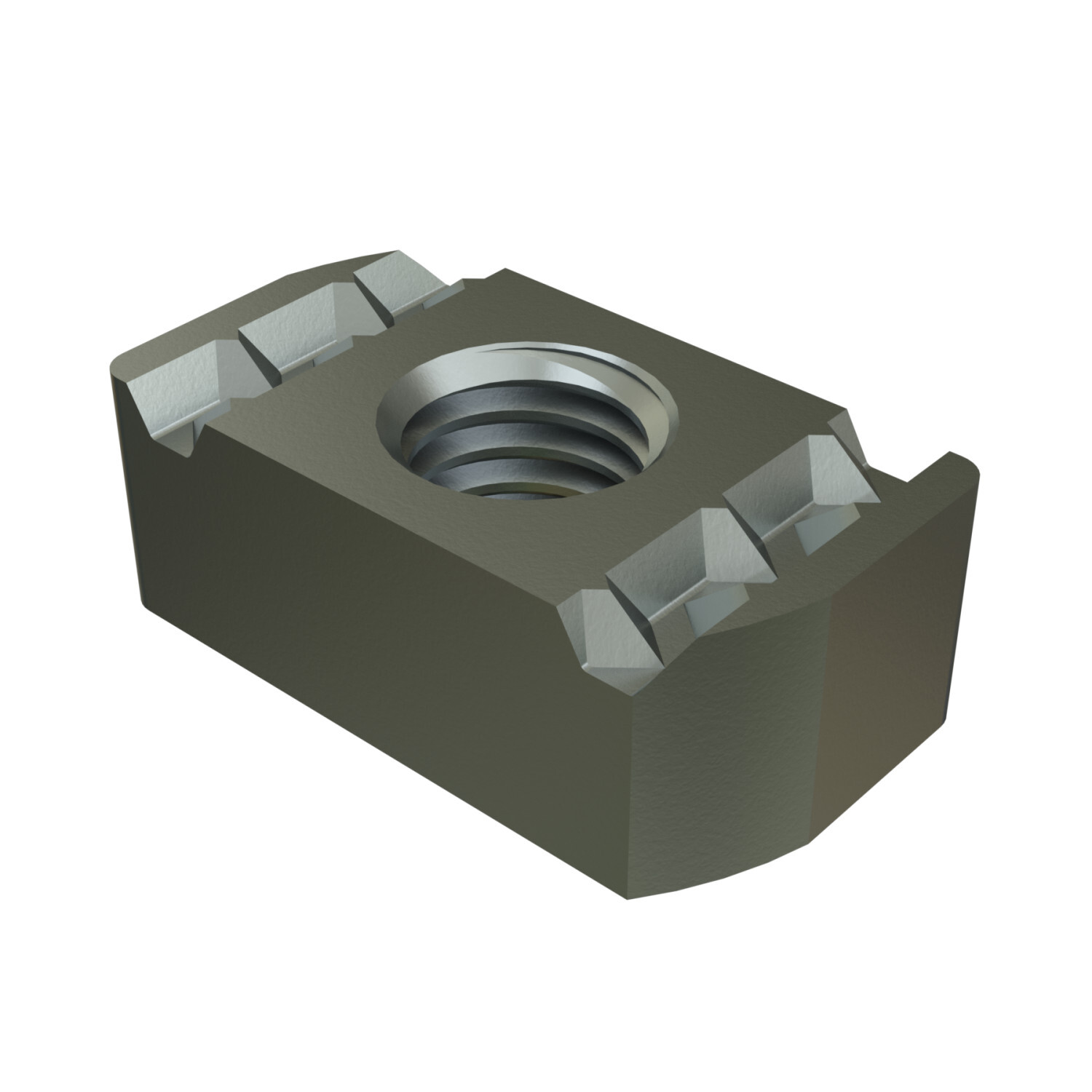 P3010-EG Channel Nut, 1/2-13 Thread, UNC Thread, For Use With 1-5/8 in Channel, 1015 Mild Steel