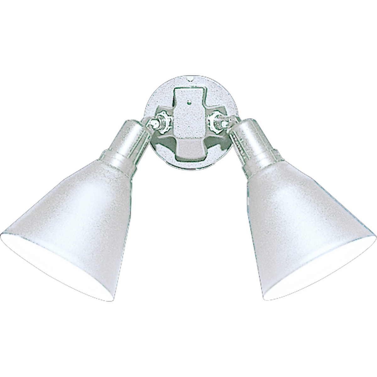 P5203-30 2-Head Landscape Utilitarian Commodity Floodlight Fixture, (2) Halogen Lamp, 120 V AC, White Housing