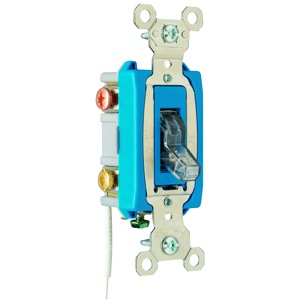 PS15AC3CPL Industrial Extra Heavy Duty Switch, Lighted When On, Back and Side Wire, Clear