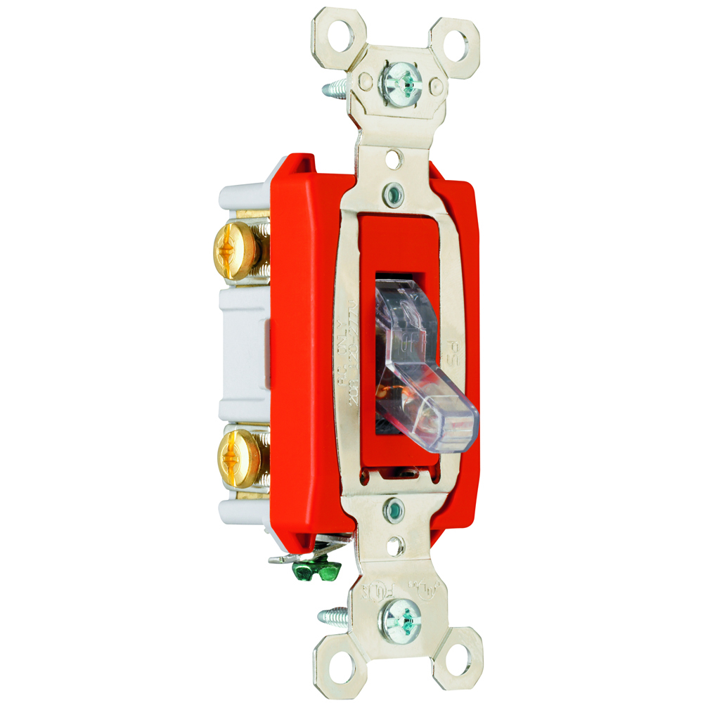PS20AC2CPL Industrial Extra Heavy Duty Switch, Lighted When On, Back and Side Wire, Clear