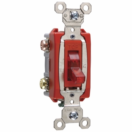 PS20AC3RPL Industrial Extra Heavy Duty Switch, Lighted When On, Back and Side Wire, Red