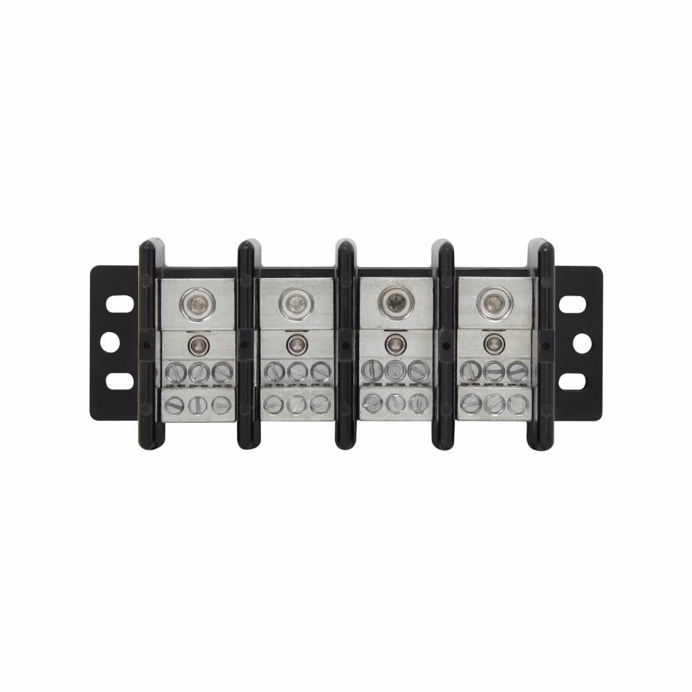 16021-4 Standard Power Distribution Block, 600 V AC/DC, 175 A, 4 Poles, 14 to 2/0 AWG Cu, 8 to 2/0 AWG Al Line, 14 to 4 AWG Cu, 8 to 4 AWG Al Load Wire, Thermoplastic