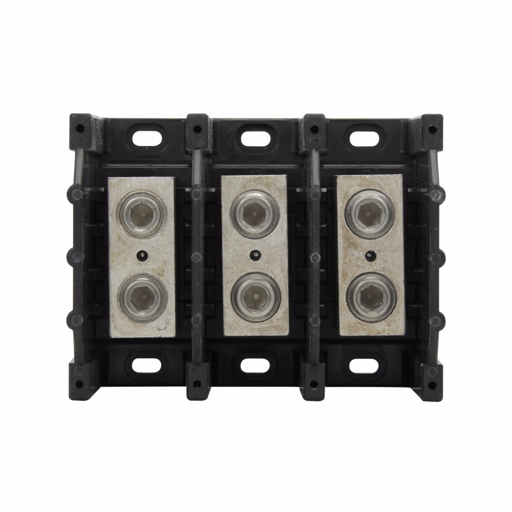 16303-3 Barrier Power Splicer Block, 600 V AC/DC, 310 A, 3 Poles, 6 AWG to 350 kcmil Cu Line/Load Wire, Aluminum/Thermoplastic