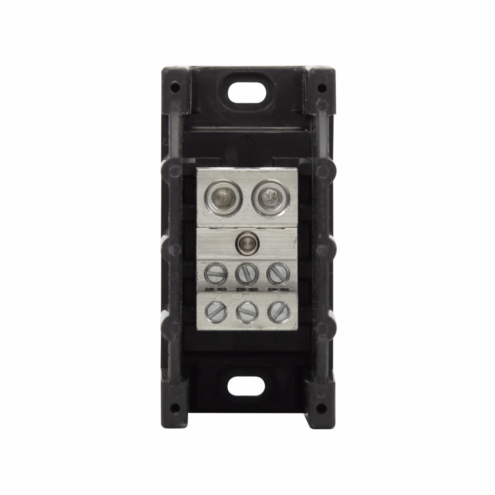 16325-1 Barrier Power Distribution Block, 600 V AC/DC, 350 A, 1 Pole, (2) 14 to 2/0 AWG Cu, 8 to 2/0 AWG Al Line, (6) 14 to 4 AWG Cu, 8 to 4 AWG Al Load Wire, Aluminum/Thermoplastic