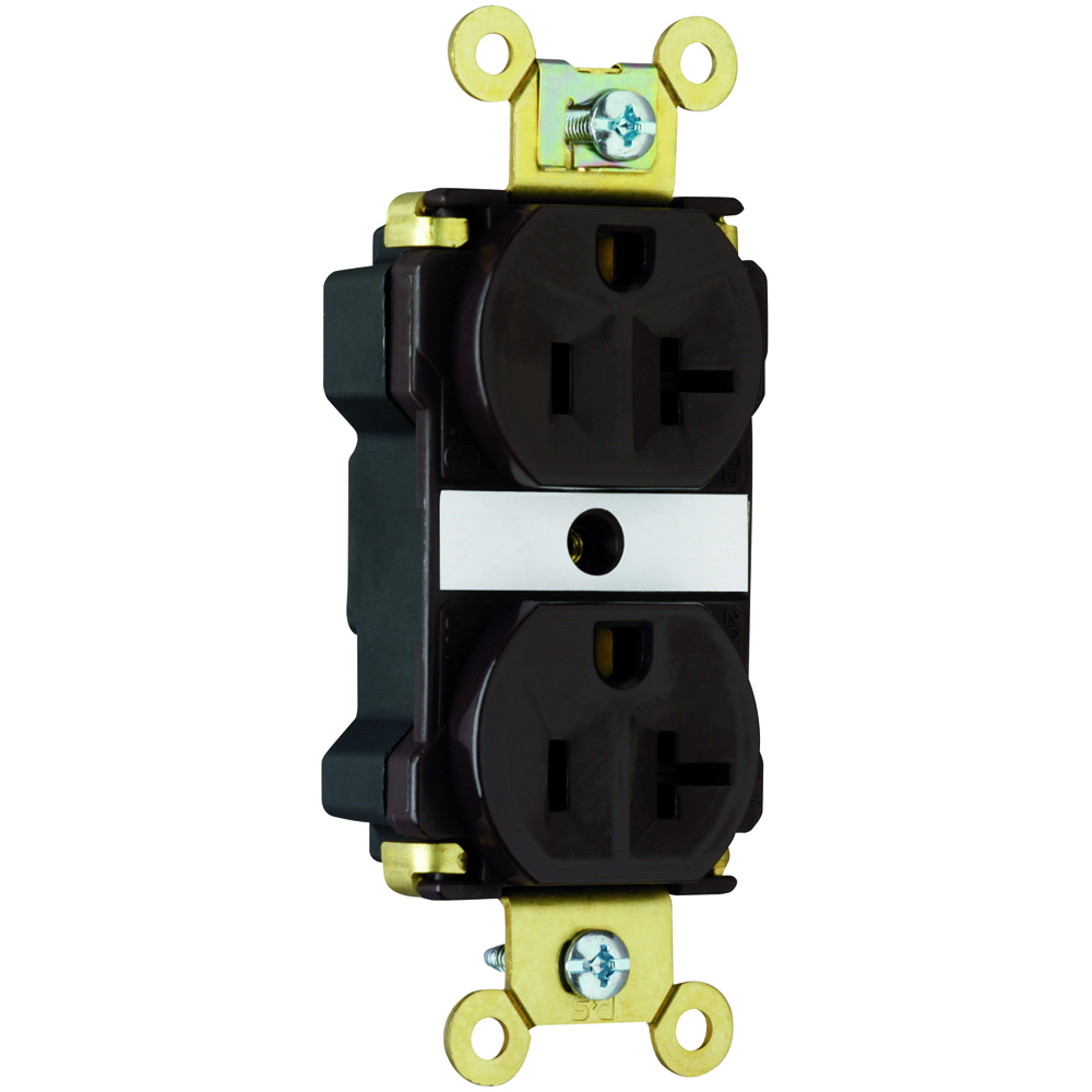 PT5362A PlugTail 20 Amp 125V Industrial Extra  Duplex Receptacle, Brown