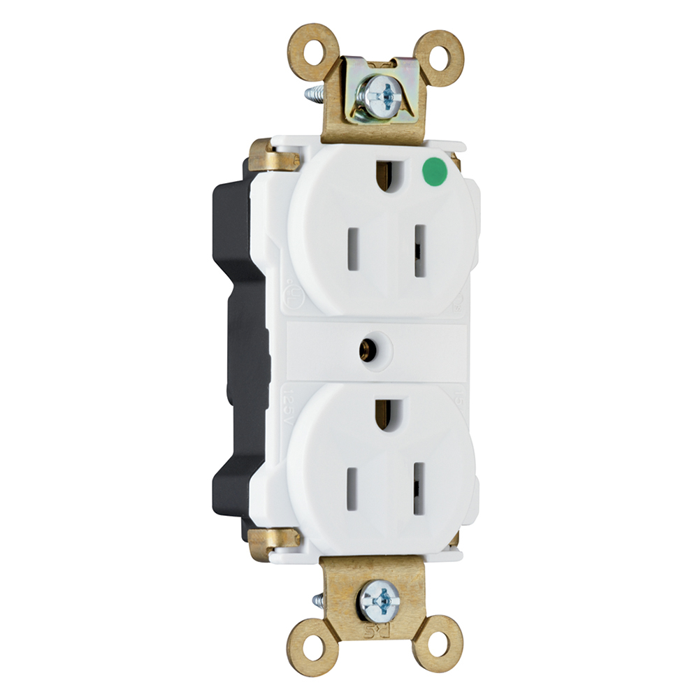 PT8200W PlugTail Extra Heavy Duty Receptacle, 15 Amp, 125V, White