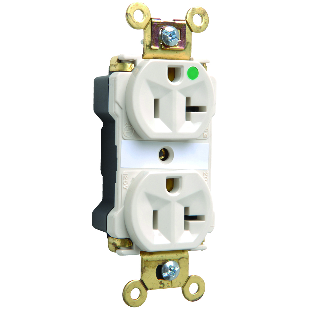 PT8300LA PlugTail 20 Amp 125V Extra Heavy Duty Hospital-Grade Duplex Receptacle, Light Almond
