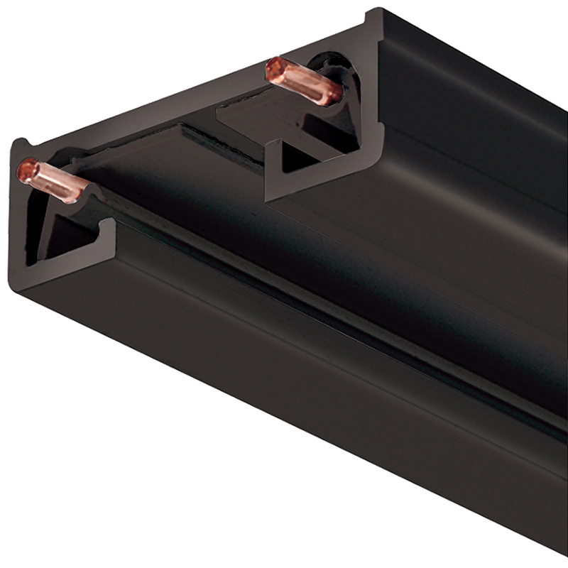R 8FT BL R Series 1-Circuit Track Section, 8 ft L x 1-3/8 in W x 1/2 in D, Extruded Aluminum/Thermoplastic