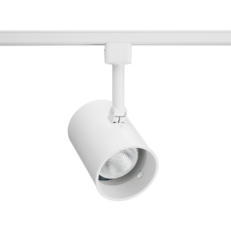 R521 WHB WH Line Voltage Track Head With Baffle, Incandescent Lamp, 120 V AC, Flatback Cylinder Head