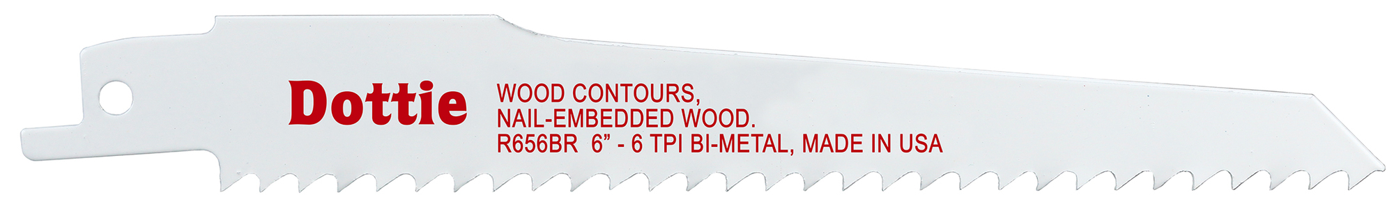 R656BR Reciprocating Blade, 6 in L x 3/4 in W, 6, Bi-Metal Body
