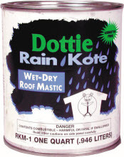 RKM1 All Weather Premium Roof Mastic, 1 qt Cartridge, Black