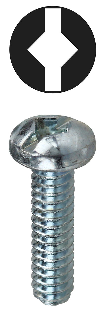 RMDS8322 Combination Machine Screw, #8-32, 2 in OAL, Steel, Round Head, Zinc Plated, Slotted/Square Drive