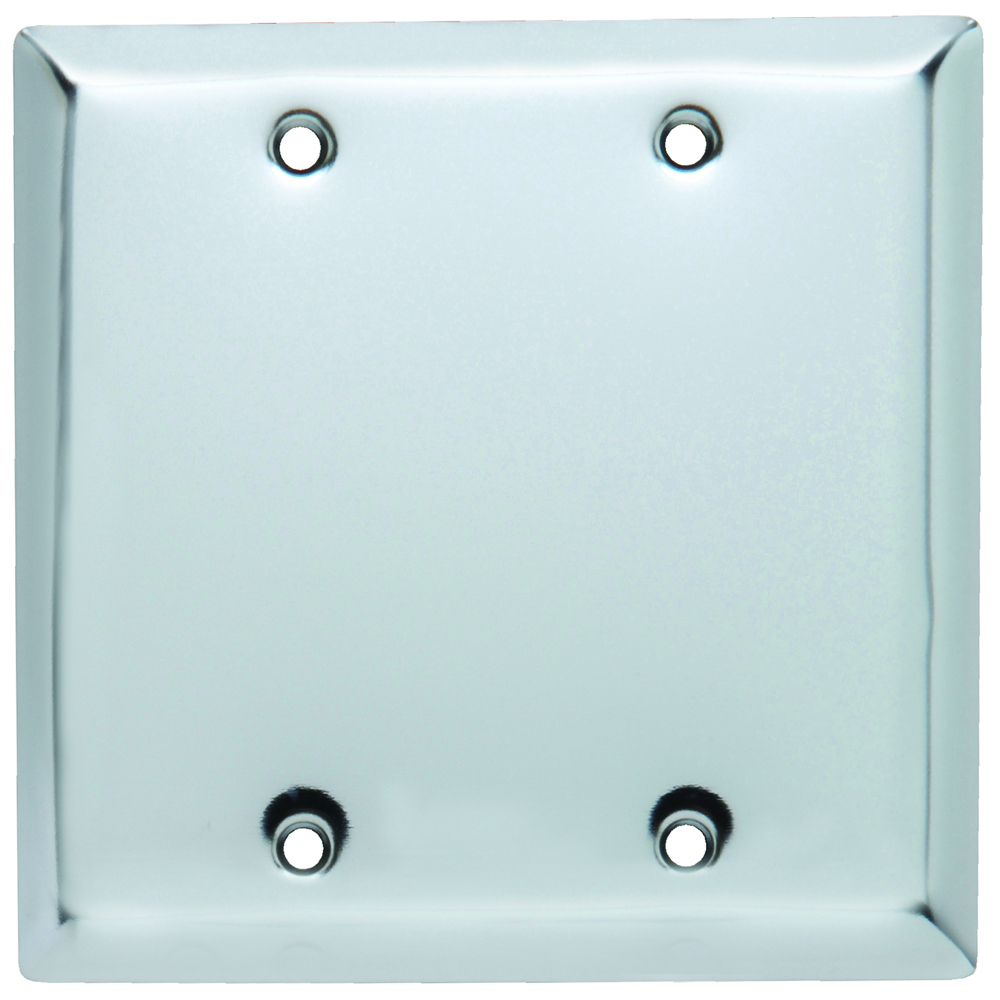 SB23CH 2-Gang Chrome Wall Plate, Blank Box Mounted
