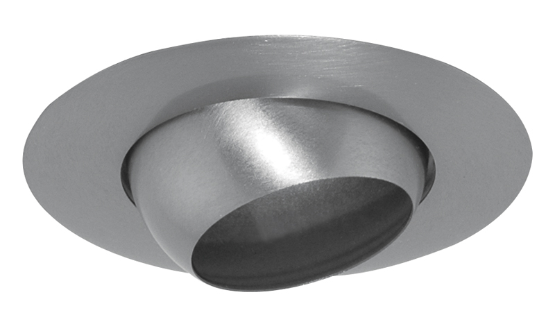 18 WH Adjustable Mini Line Voltage Eyeball Trim, 5 in OD, Incandescent Lamp, For Use With IC1, IC1W, IC1S, IC1P, TC1, TC1S, TC1R, APT1 Series Housing