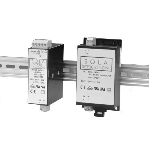 SCP30D15B-DN Dual Output Power Supply, 85 to 264 V AC/100 to 375 V DC Input, 15 VDC Output, 30 W Power Rating, 1 A, DIN Rail Mount