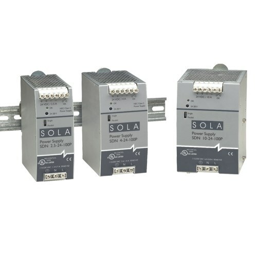 SDN10-24-100P SDN-P Compact Power Supply, 115/230 V AC Input, 24 VDC Output, 240 W Power Rating, 2.2/1 A, DIN Rail Mount