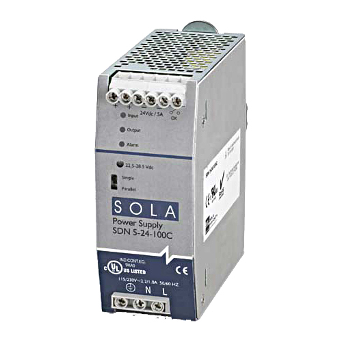 SDN2.5-24-100P SDN-P Compact Power Supply, 115/230 V AC Input, 24 VDC Output, 60 W Power Rating, 1.3/0.7 A, DIN Rail Mount