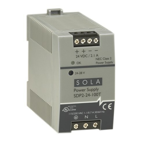 SDP2-12-100T Low Power Compact DC Power Supply, 85 to 264 V AC/90 to 375 V DC Input, 10 to 12 VDC Output, 25 to 100 W Power Rating, 3 to 2.5 A, DIN Rail Mount