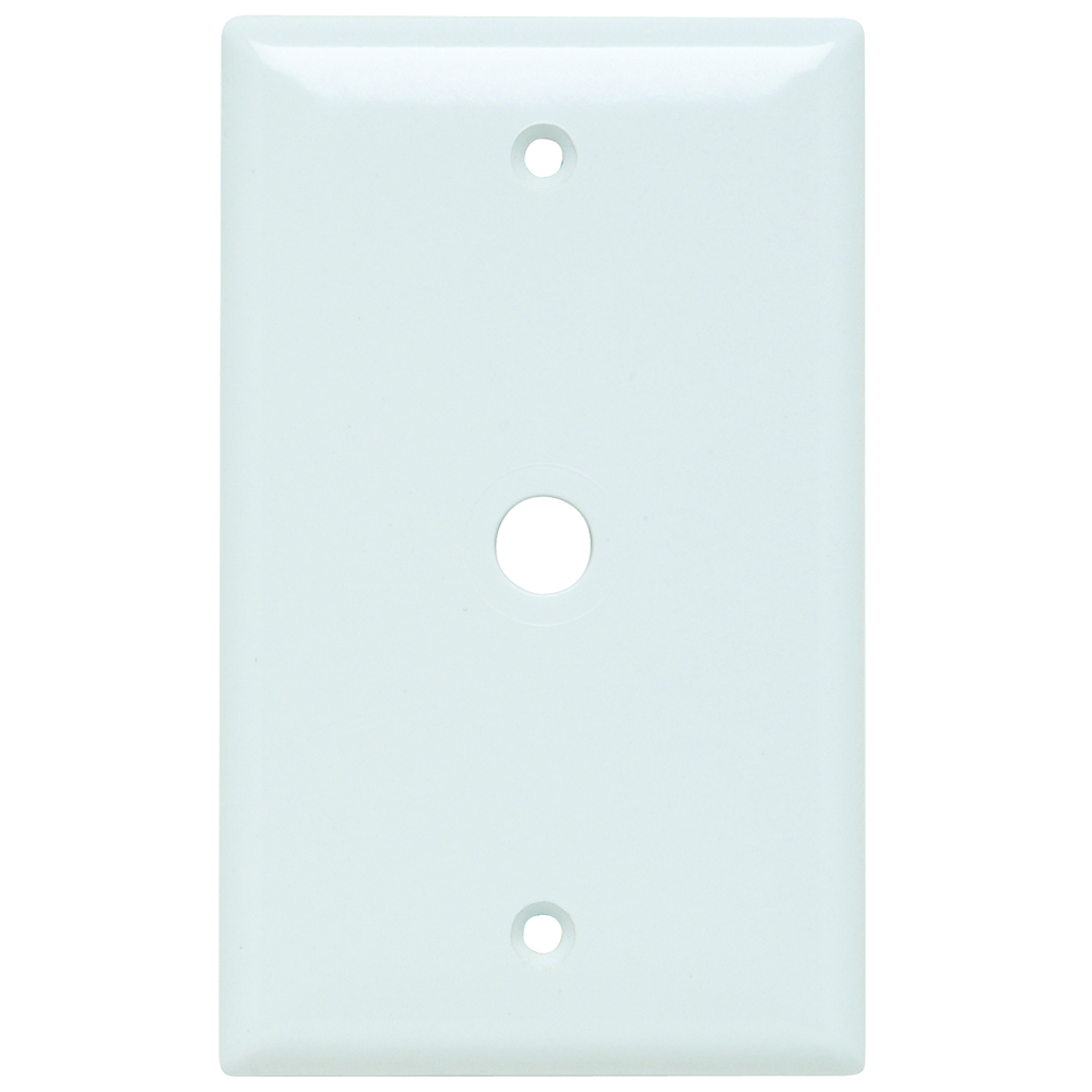 SP11W 1-Gang Thermoset Wall Plate, 0625-in Round Opening, White