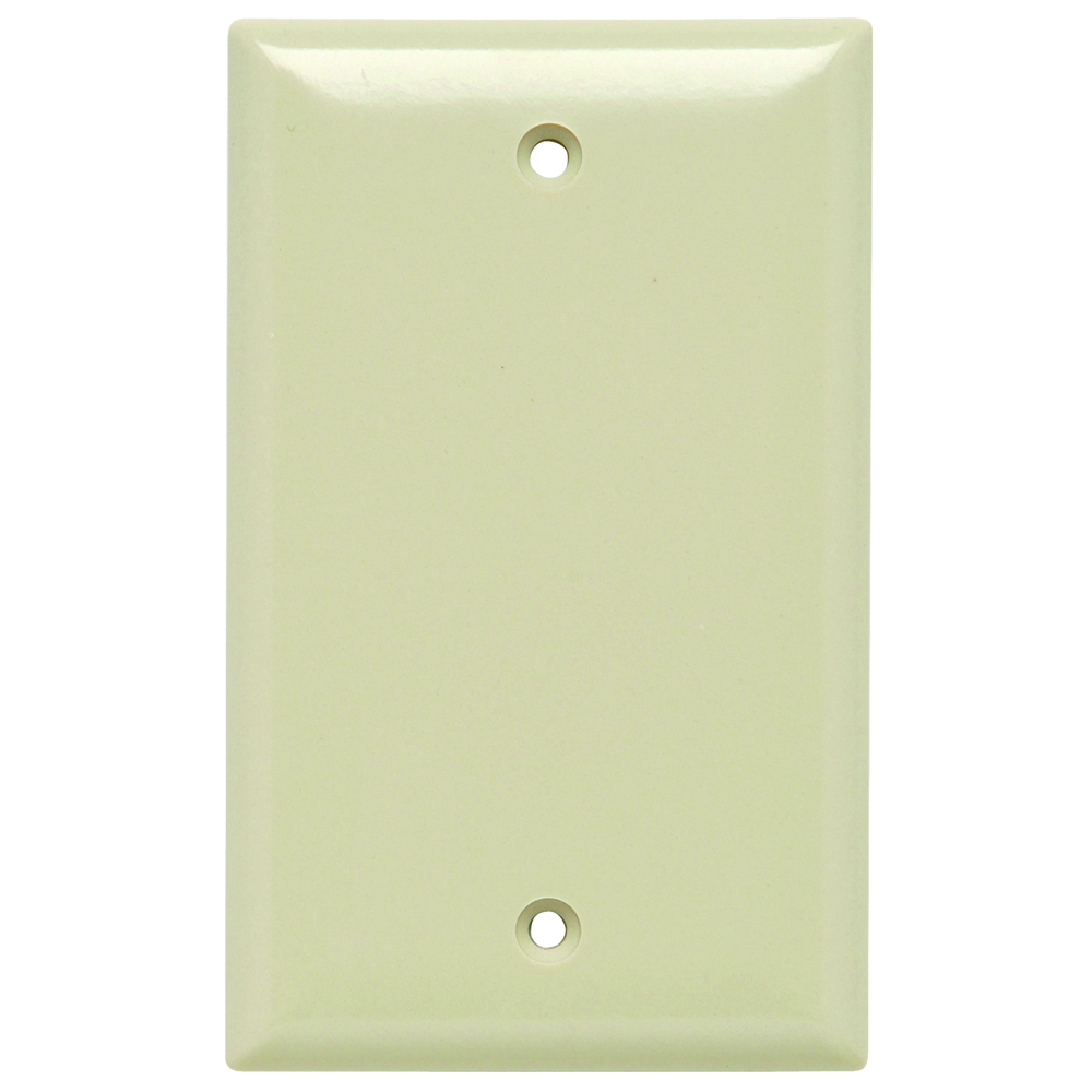 SP13I 1-Gang Thermoset Wall Plate, Blank, Box Mounted, Ivory